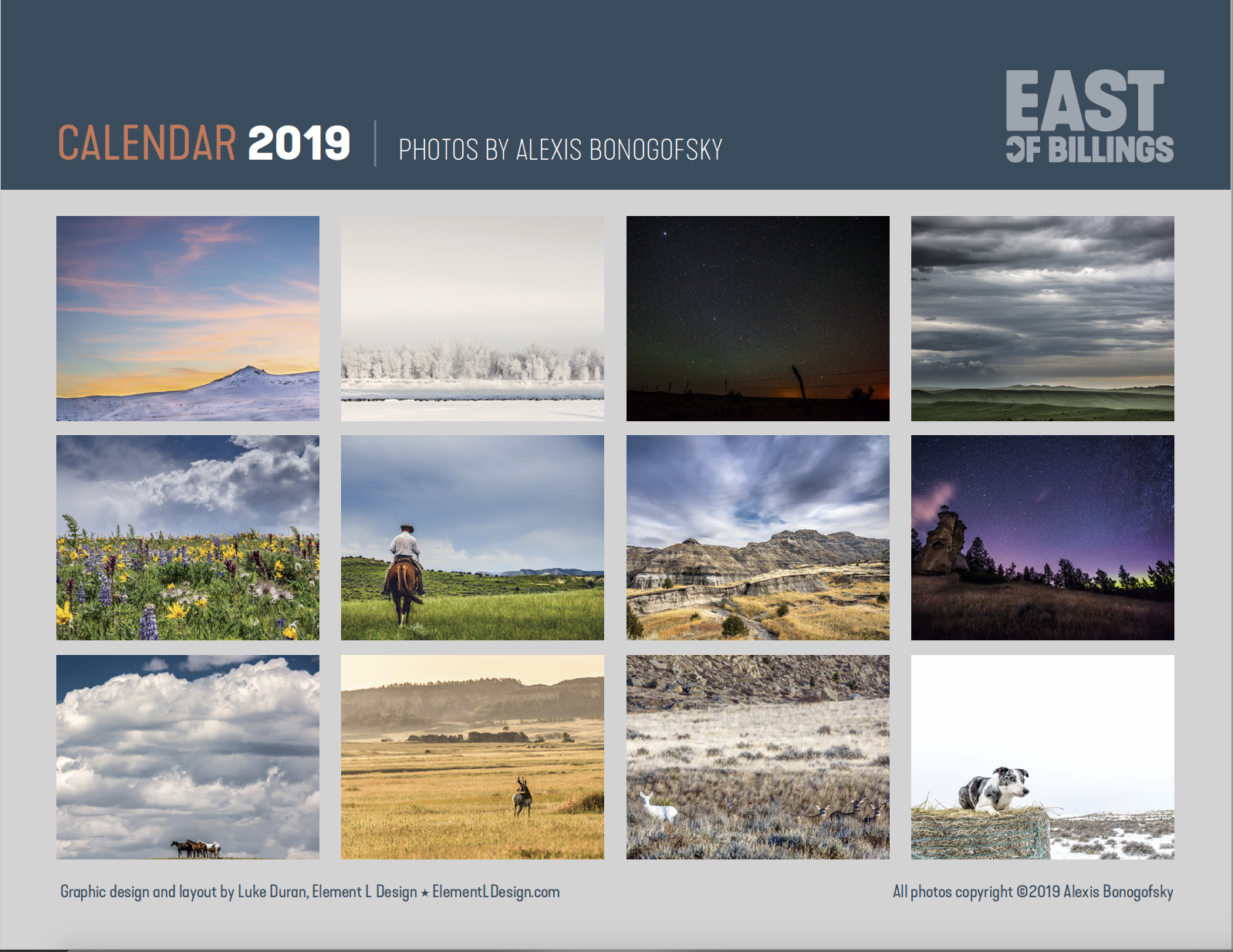 2019 East of Billings calendar available to order east of billings